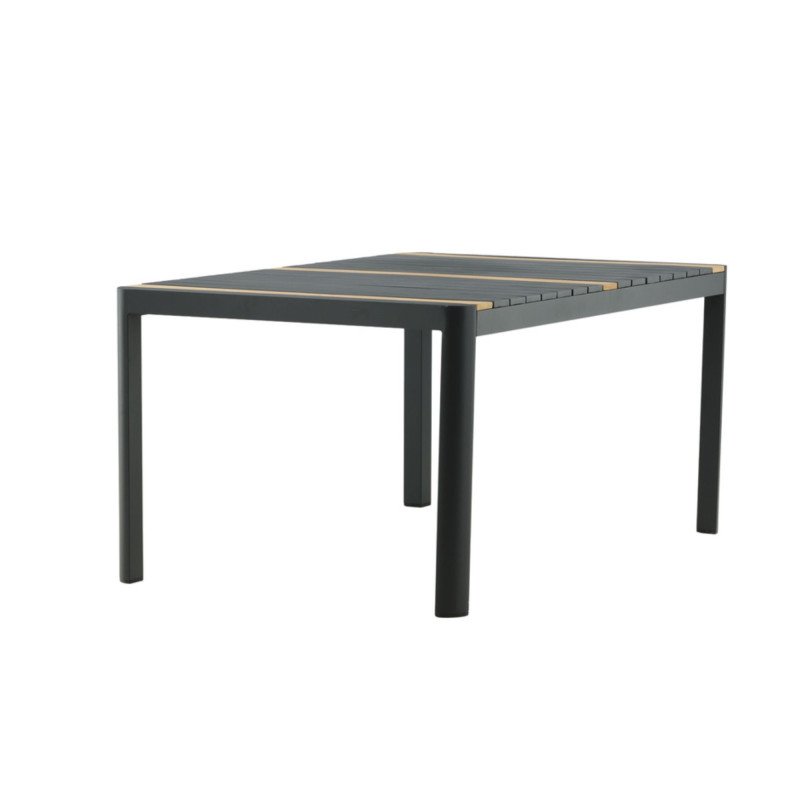 Table de jardin 200x100cm en aluminium et bois MADRYN