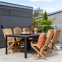 Table de jardin 200x100cm en aluminium et bois MADRYN