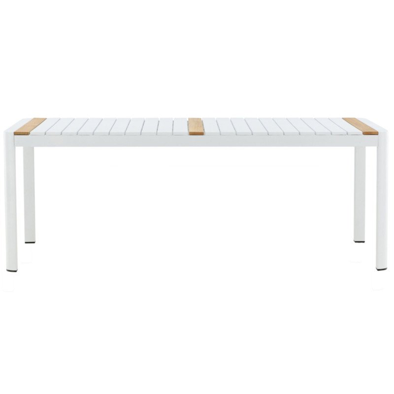 Table de jardin 200x100cm en aluminium et bois MADRYN