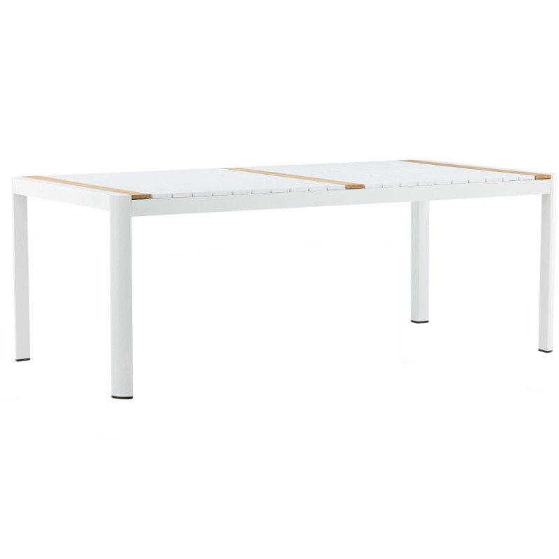 Table de jardin 200x100cm en aluminium et bois MADRYN