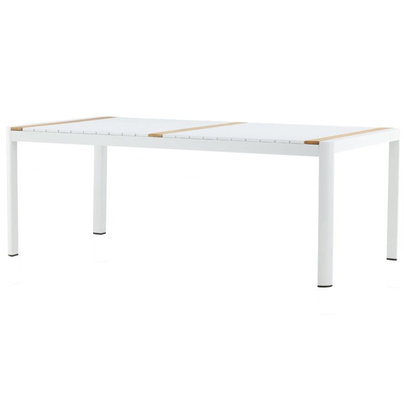 Table de jardin 200x100cm en aluminium et bois MADRYN