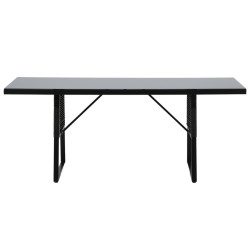 Table de jardin design plateau verre fumé 193x90cm CORDOBA