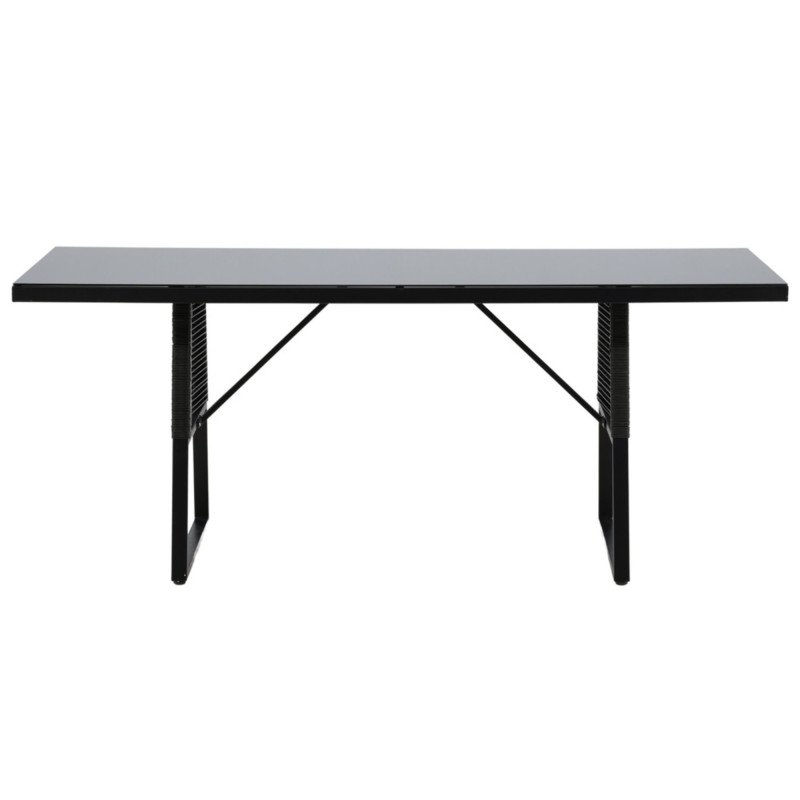 Table de jardin design plateau verre fumé 193x90cm CORDOBA