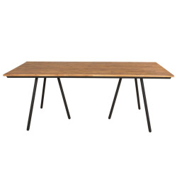 Table de jardin 200x100cm en bois et métal SICUANI