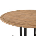Table de jardin ronde 140cm en bois et métal BAGUA