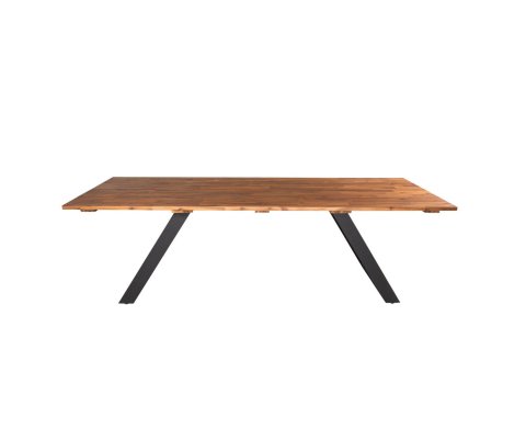 Table de jardin 250x100cm en bois pieds métal VELICA