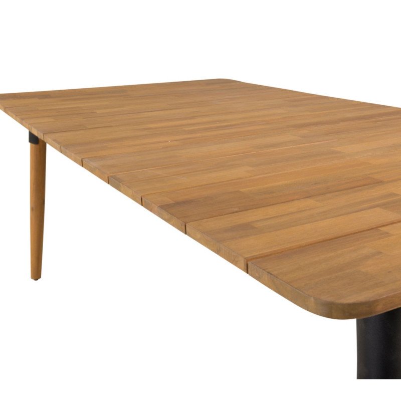 Table de jardin 210x100cm en bois massif et métal GWADA