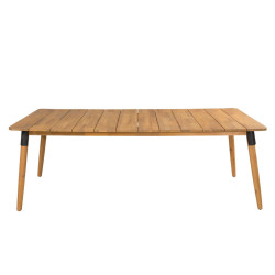 Table de jardin 210x100cm en bois massif et métal GWADA