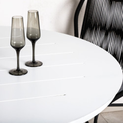 Table de jardin ronde 120cm en métal noir RENAFA