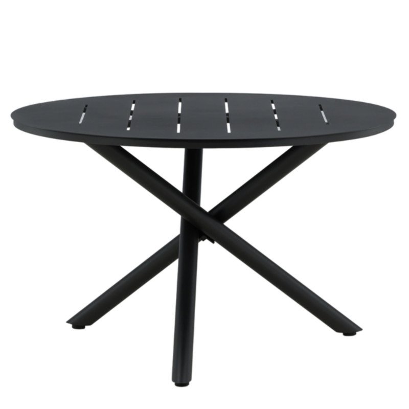 Table de jardin ronde 120cm en métal noir RENAFA