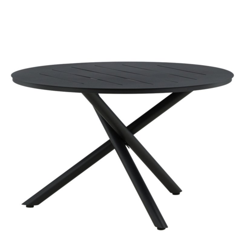 Table de jardin ronde 120cm en métal noir RENAFA