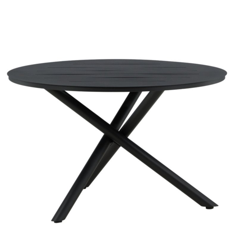 Table de jardin ronde 120cm en métal noir RENAFA