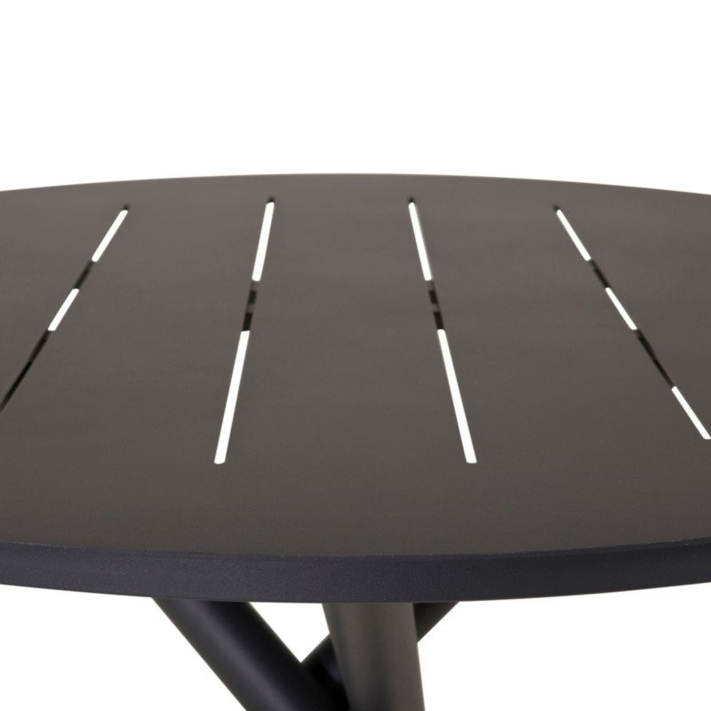 Table de jardin ronde 120cm en métal noir RENAFA