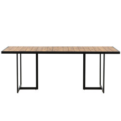 Table de jardin moderne 200x100cm en bois et métal MENDOZA