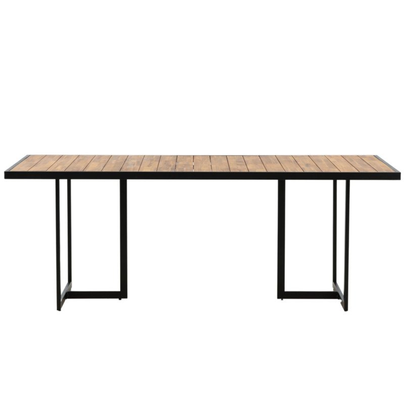 Table de jardin moderne 200x100cm en bois et métal MENDOZA