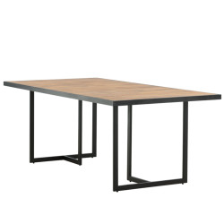 Table de jardin moderne 200x100cm en bois et métal MENDOZA