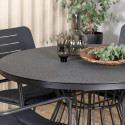 Table de jardin ronde en métal noir 120cm SULLANA