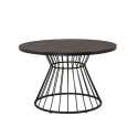 Table de jardin ronde en métal noir 120cm SULLANA