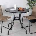 Table de jardin ronde 90cm en métal noir PUCALIPA