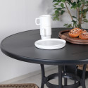 Table de jardin ronde 90cm en métal noir PUCALIPA
