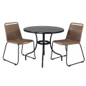 Table de jardin ronde 90cm en métal noir PUCALIPA