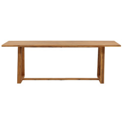 Table de jardin 220x100cm en bois massif CHEPEN