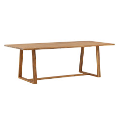 Table de jardin 220x100cm en bois massif CHEPEN