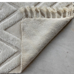 Tapis rectangulaire blanc style bohème en laine 300cm OTHMAN