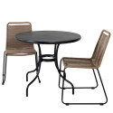 Table de jardin ronde 90cm en métal noir PUCALIPA