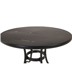 Table de jardin ronde 90cm en métal noir PUCALIPA