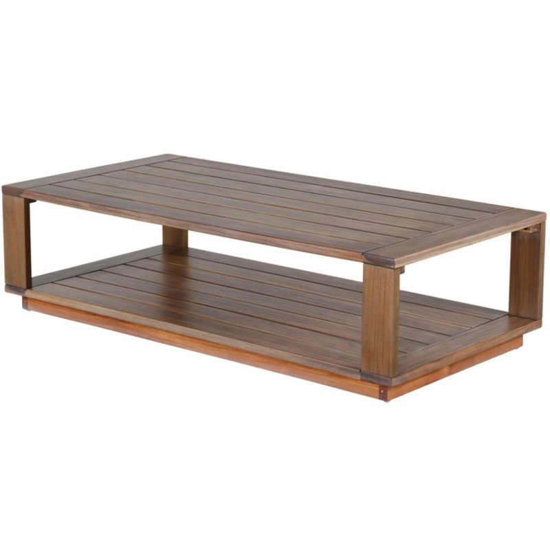 Table basse extérieur 120x60cm en bois massif JAMARCA