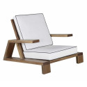 Fauteuil design extérieur en bois massif avec coussin PHUKET