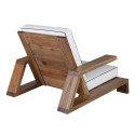 Fauteuil design extérieur en bois massif avec coussin PHUKET