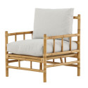 Fauteuil extérieur en bambou avec coussin beige NAKHON
