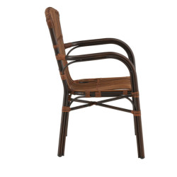 Chaise de jardin marron en rotin et métal GEMMA