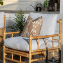 Fauteuil extérieur en bambou avec coussin beige NAKHON