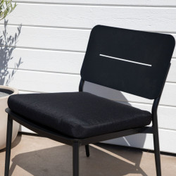 Fauteuil extérieur en métal noir avec coussin KRABI