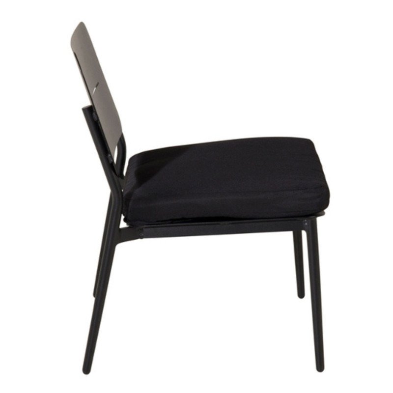 Fauteuil extérieur en métal noir avec coussin KRABI