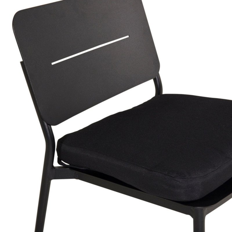 Fauteuil extérieur en métal noir avec coussin KRABI