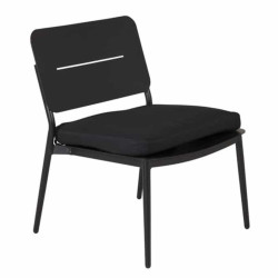 Fauteuil extérieur en métal noir avec coussin KRABI