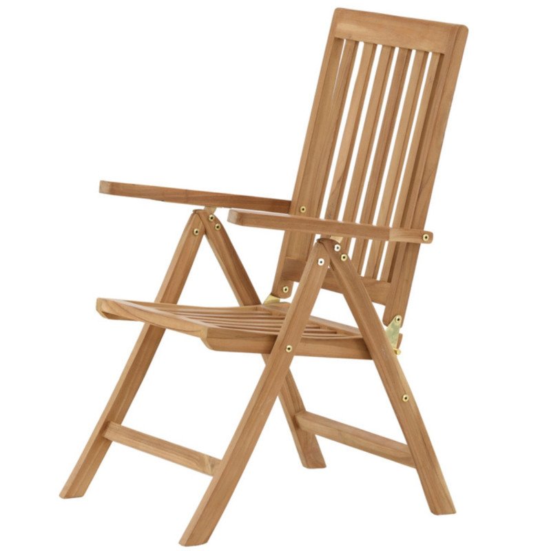 Chaise de jardin ajustable en bois clair EMILY