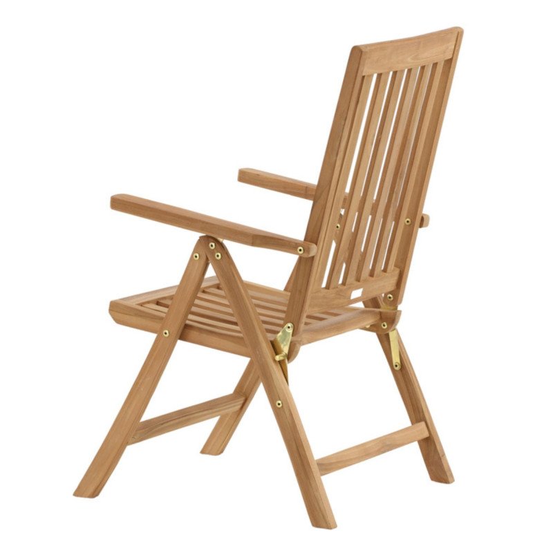 Chaise de jardin ajustable en bois clair EMILY