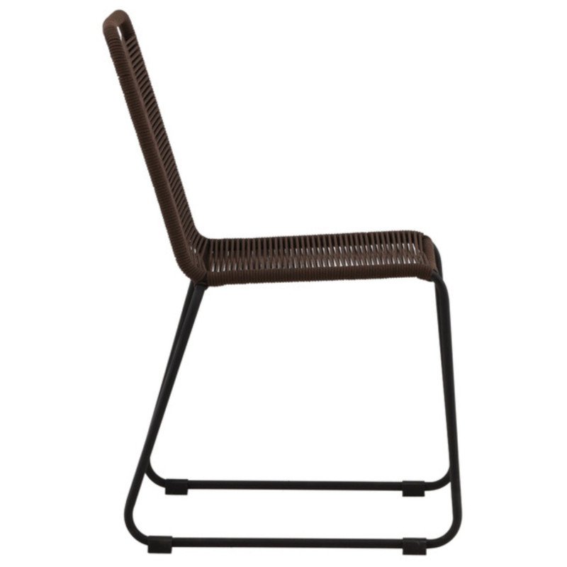 Lot de 2 chaises de jardin marron en métal et corde CYNTHIA