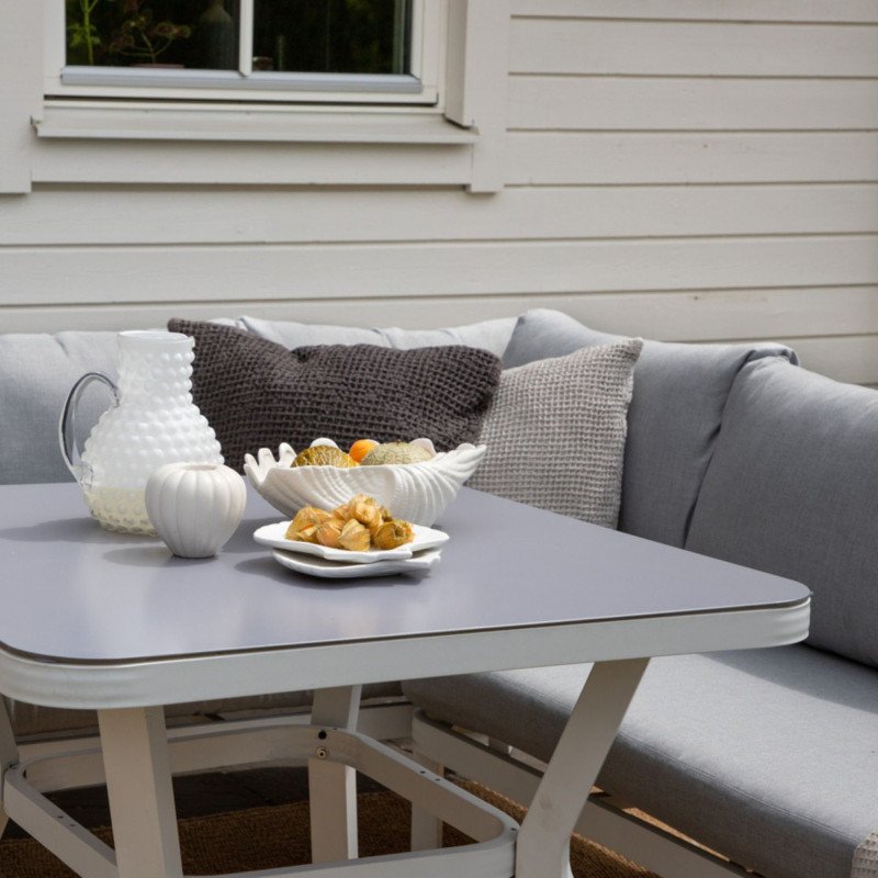 Salon de jardin moderne en bois blanc OLITE