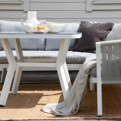 Salon de jardin moderne en bois blanc OLITE