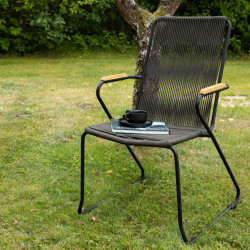 Lot de 2 chaises de jardin design avec assise en cordes BASTIA