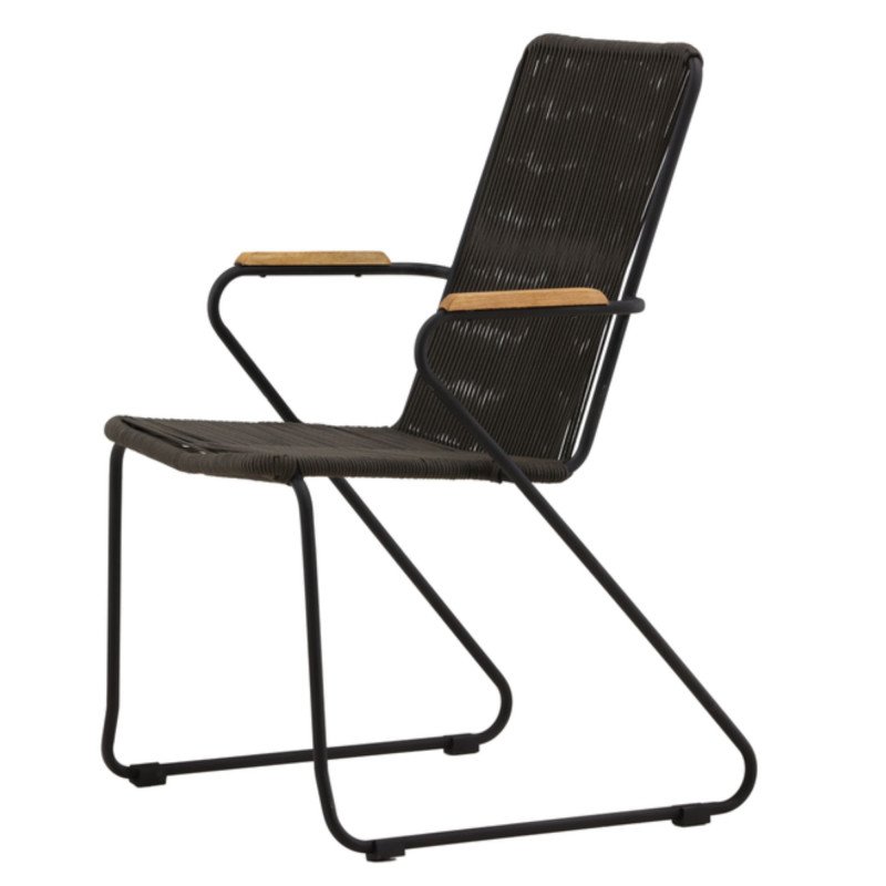 Lot de 2 chaises de jardin design avec assise en cordes BASTIA