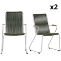Lot de 2 chaises de jardin design avec assise en cordes BASTIA