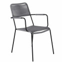 Lot de 2 chaises de jardin en métal et corde KENNA