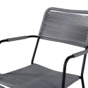 Lot de 2 chaises de jardin en métal et corde KENNA